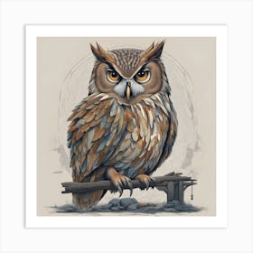 Owl in my home Art Print