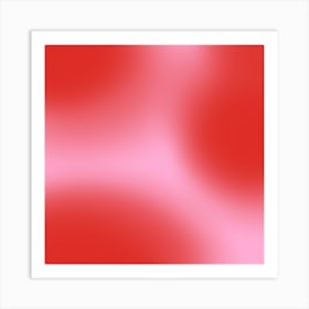 Blur Pink Red Square Art Print