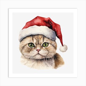 Santa Cat 36 Art Print