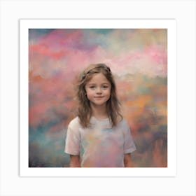 Little Girl With Clouds Art Print