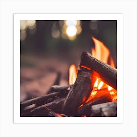 Campfire Stock Photos And Royalty-Free Imagery Art Print