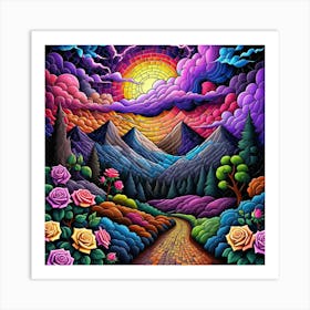 Rainbows And Roses 2 Art Print