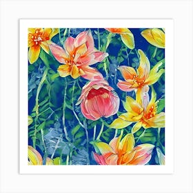 Blooming Flowers Art Print