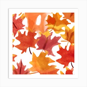 Watercolor Leaves Art Print