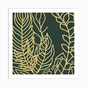 Gold Leaf Wallpaper Art Print