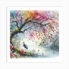 Cherry Blossom Tree Art Print