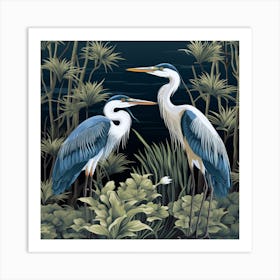 Blue Herons Art Print