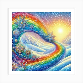 Rainbow In The Snow Art Print