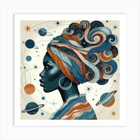 Nebulaine Celestial Portrait Art Print