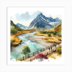 Watercolor Landscape Painting 8 Art Print