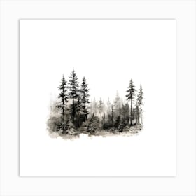 Undisturbed Forest Sketch Art Print