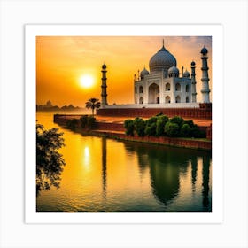 Sunrise Over Taj Mahal Art Print