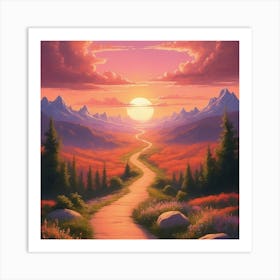 Path To The Sunset Art Print