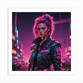 Cyberpunk Girl Art Print