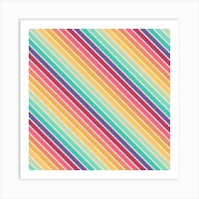 Retro Rainbow Pattern 07 Art Print