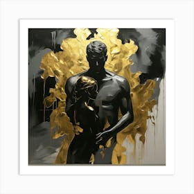 Gold And Black 3 Art Print