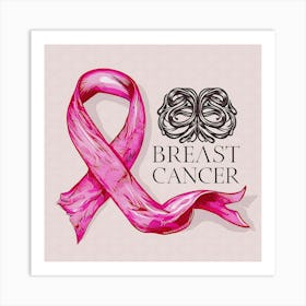 Women Breast Cancer Awareness background in Pink Ribbon international symbol for month October clipart and poster clipart and wall art 40 Art Print