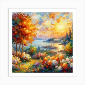 Sunset By The Lake 1 Art Print