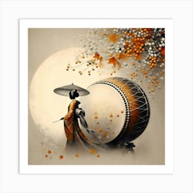 Geisha Creative Illustration Artwork 23 Art Print