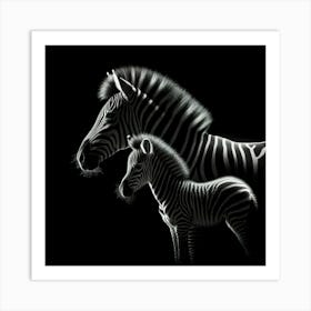 Zebra And Foal 3 Art Print