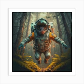 Astronaut In The Forest Art Print