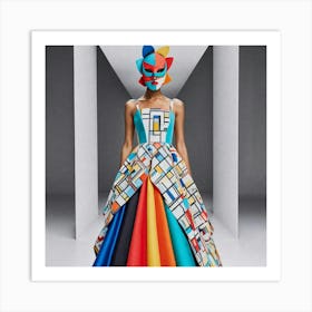 Woman In A Colorful Dress 2 Art Print