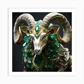 Emerald Ram Art Print