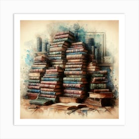 Stack Of Books 1 Art Print