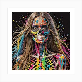 Skeleton Girl 1 Art Print