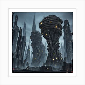 Futuristic Alien City 1 Art Print