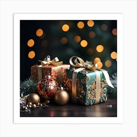 Elegant Christmas Gift Boxes Series017 Art Print