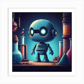 Cute Kawaii Robot Art Print