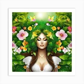 Woman In The Forest Art Print