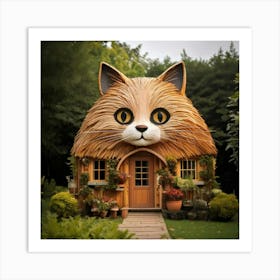 Firefly Whimsical Cat Shaped House With Playful Charm 52348 (2) Art Print