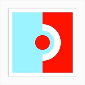 Red And Blue Circle Art Print