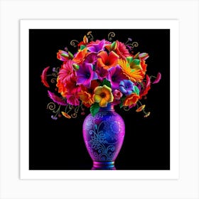 Colorful Flowers In A Vase 80 Poster