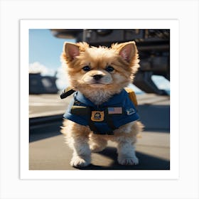 Dog In Uniform Art Print