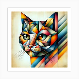 Geometric Cat 1 Art Print