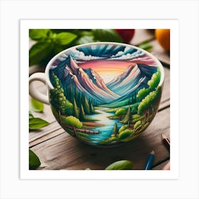 Landscape On A Cup Art Print