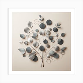 Scandinavian style, Silver eucalyptus branch 3 Art Print