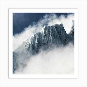 Cloud Covered Mountain Art Print