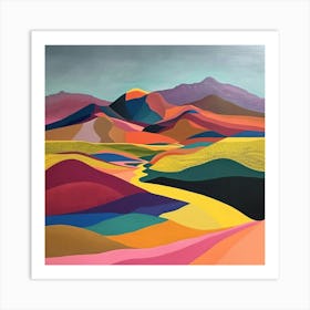 Colourful Abstract Gobi Gurvansaikhan National Park Mongolia 3 Art Print