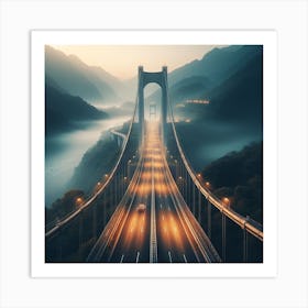 Bridge At Sunset Art Print