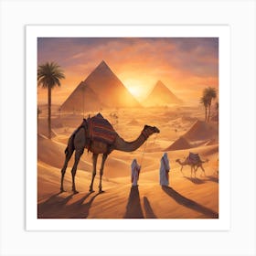 Camels In The Desert Art Print