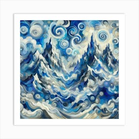 Blue Sky With Swirls Art Print