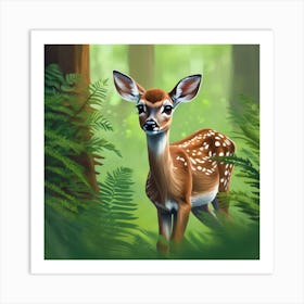 Fawn In The Forest 1 Art Print