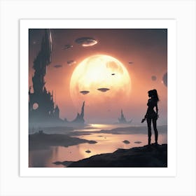 Aliens In Space Art Print