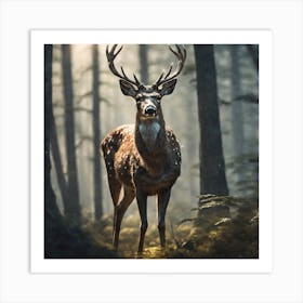 Deer In The Forest 188 Art Print