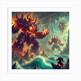 A Scene Showcasing The Role Of The Abyssal Behemot Art Print