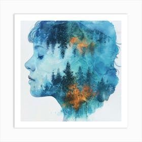 Girl In The Forest 4 Art Print